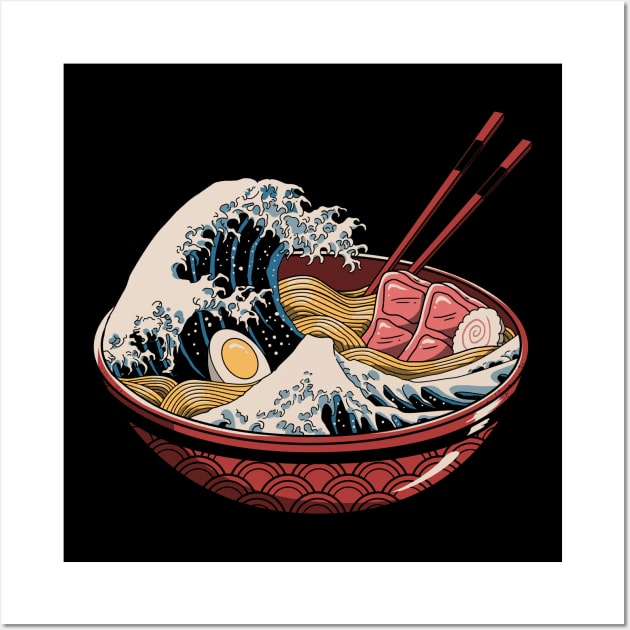 Great Ramen Wave Back Print Wall Art by Vincent Trinidad Art